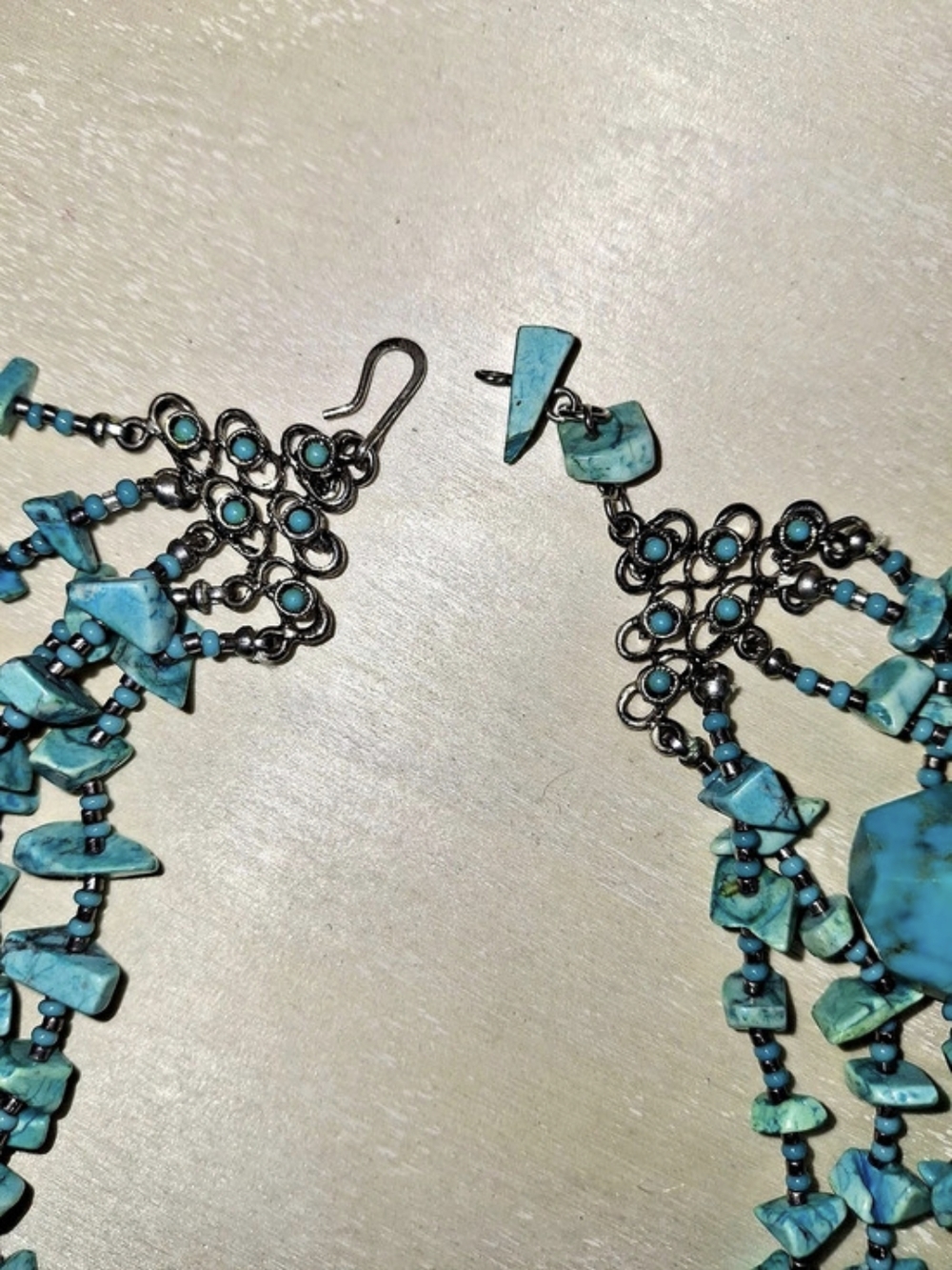 Turquoise Multi-Strand Statement Necklace - Picture 7 of 7